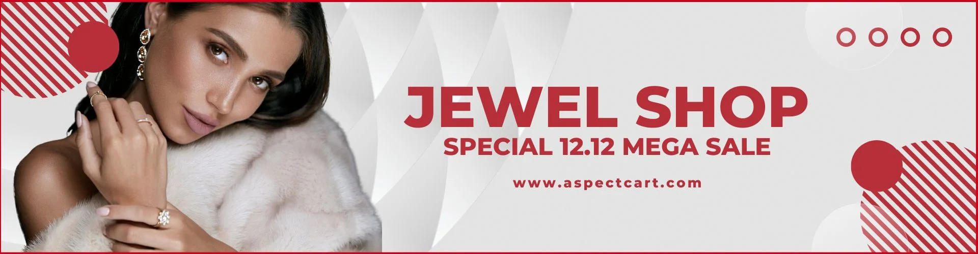 Banner anunciando la colección de joyas en una tienda de joyería en línea