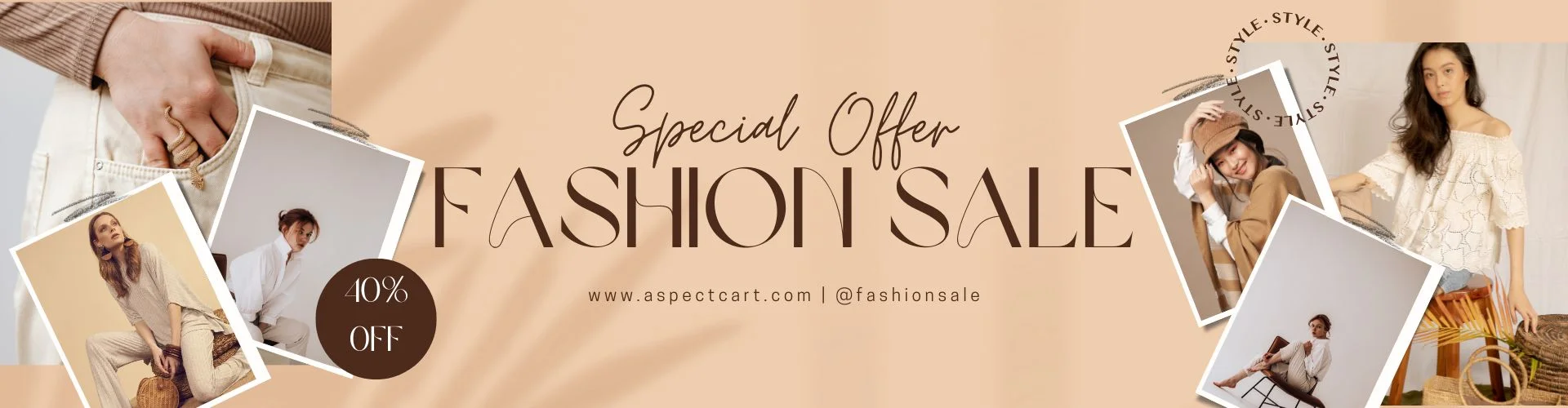Banner de oferta especial para una tienda de moda en línea